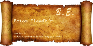 Botos Elemér névjegykártya